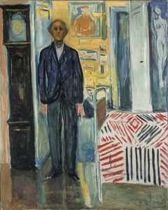 Self-portrait. Between the clock and the bed (1940-1943) Edvard Munch